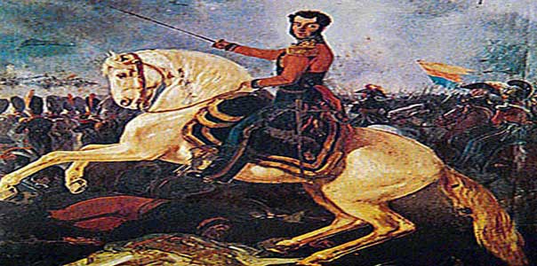 Antonio José de Sucre en la guerra contra la Corona Española (1824). | Fuente: Museo Nacional de Arqueología, Antropología e Historia del Perú. 