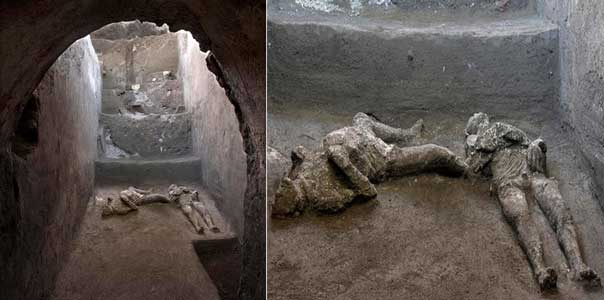 Cuerpos encontrados de un hombre rico y su esclavo en una majestuosa finca de la época del emperador Augusto | Fotos: Parque Arqueológico de Pompeya.