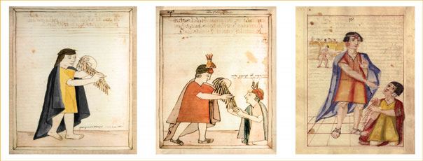 Quipus y quipucamayos. | Ilustración: Historia y genealogía real de los reyes ingas del Piru de Martín de Murúa (1590).
