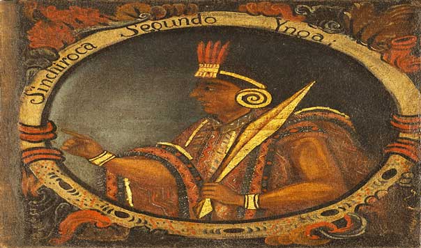 Sinchi Roca, Segundo Inca, 1 de 14 Retratos de Reyes Incas. | Autor: Anónimo, mediados del siglo XVIII.